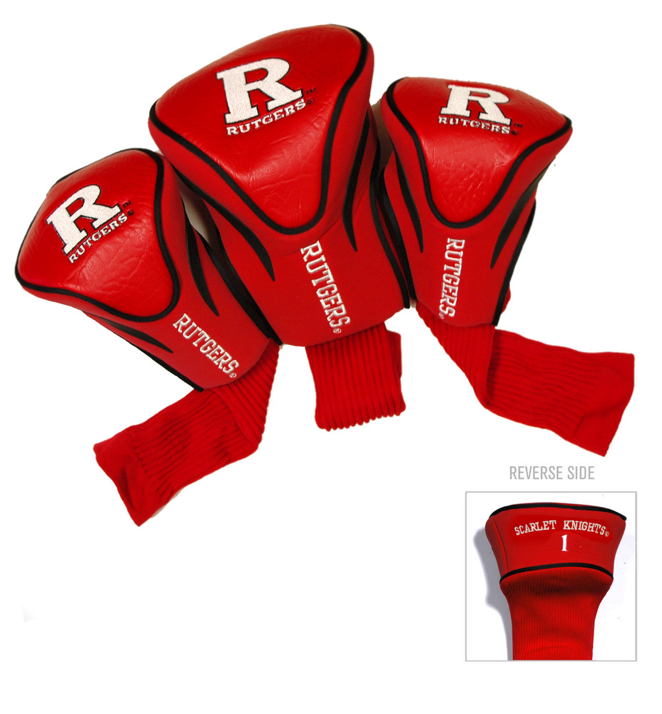 Rutgers Scarlet Knights 3 Pack Embroidered Contour Golf Headcovers | Team Golf |46894