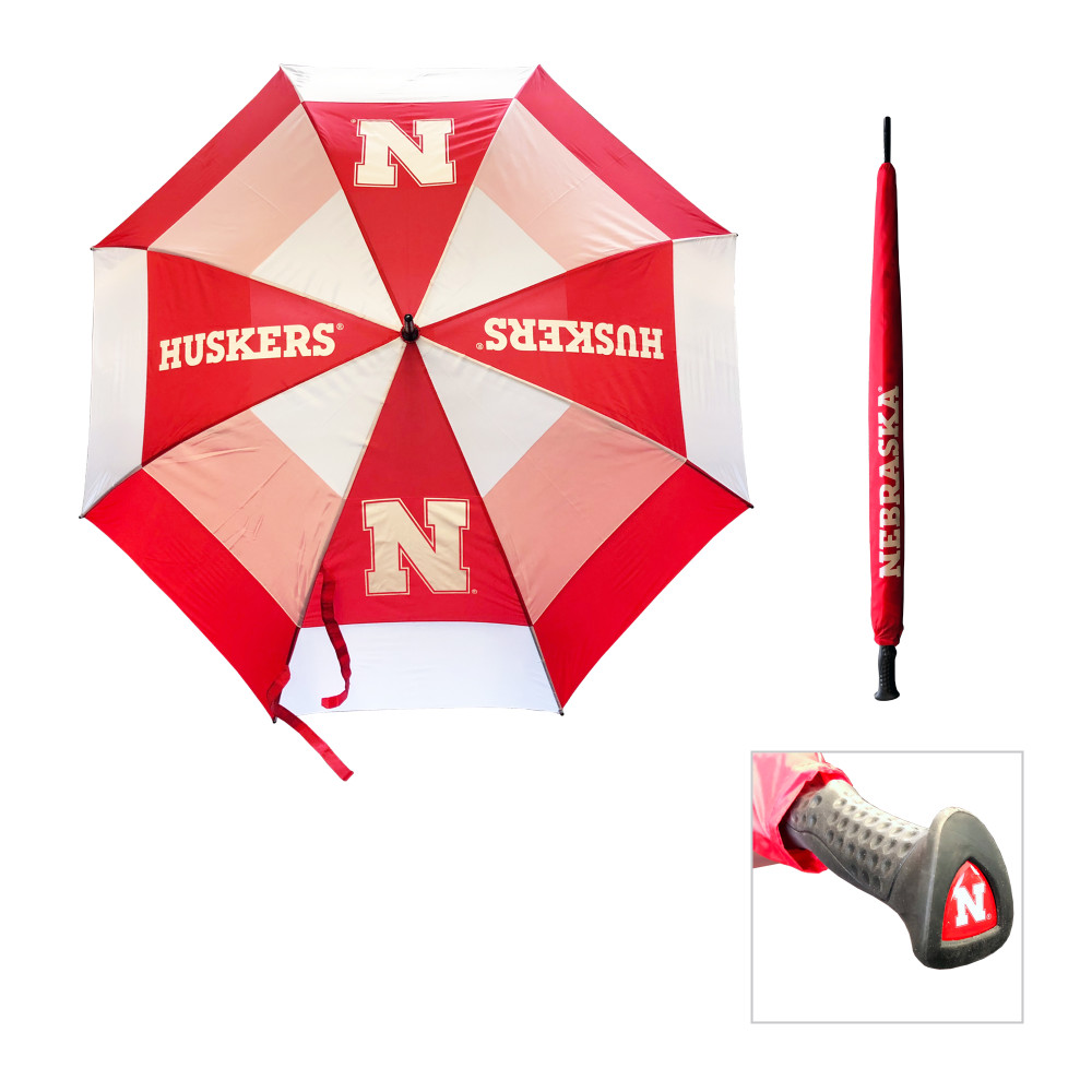 Nebraska Huskers 62" Double Canopy Wind Proof Golf Umbrella| Team Golf |22469