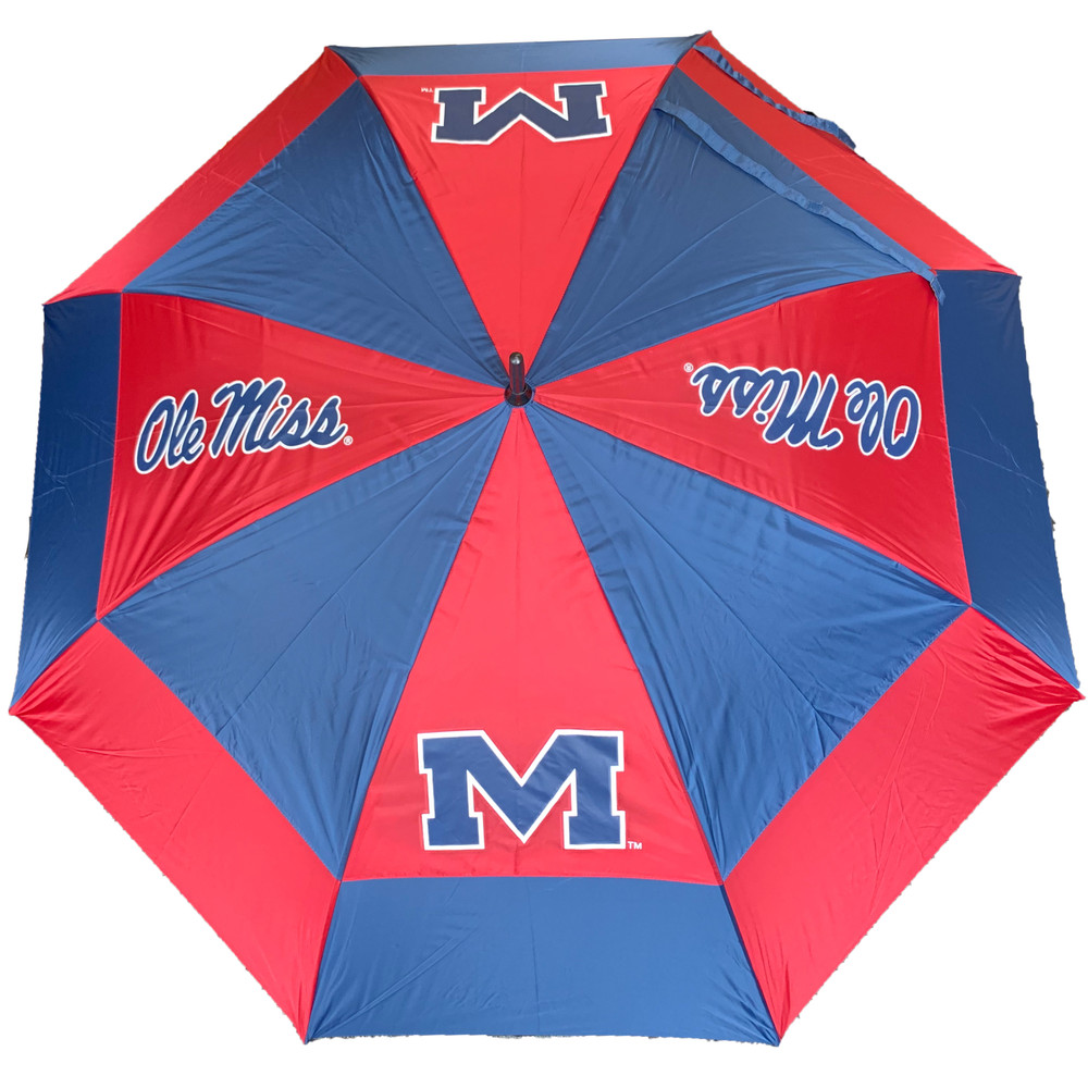 Mississippi Rebels 62" Double Canopy Wind Proof Golf Umbrella| Team Golf |24769