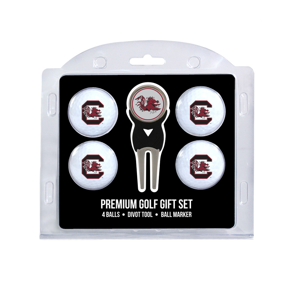 South Carolina Gamecocks 4 Golf Balls And Divot Tool Gift Set | Team Golf |23106