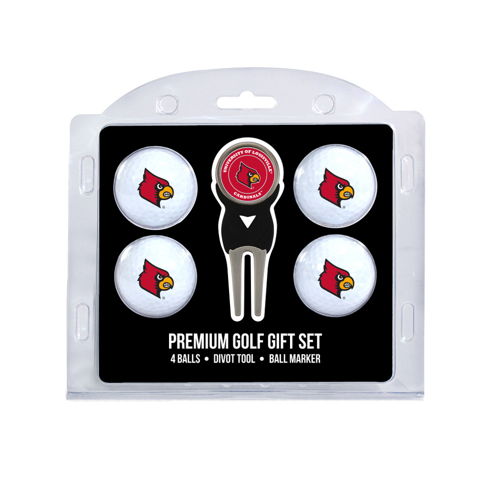 Louisville Cardinals 4 Golf Balls And Divot Tool Gift Set | Team Golf |24206