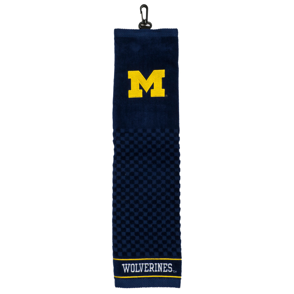 Michigan Wolverines 16" X 22" Tri-Fold Embroidered Scrubber Golf Towel| Team Golf |22210