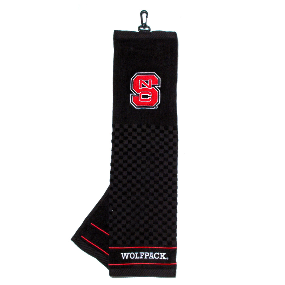 NC State Wolfpack 16" X 22" Tri-Fold Embroidered Scrubber Golf Towel| Team Golf |22610