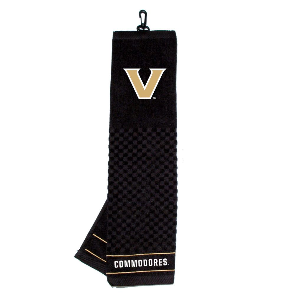 Vanderbilt Commodores 16" X 22" Tri-Fold Embroidered Scrubber Golf Towel| Team Golf |46610