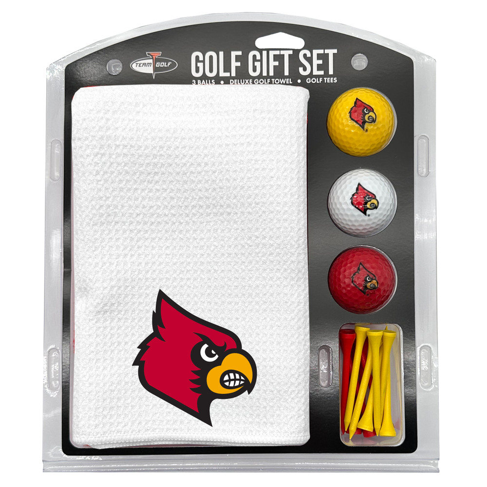 Louisville Cardinals 16" X 40" Microfiber Towel Golf Gift Set - White| Team Golf |24225