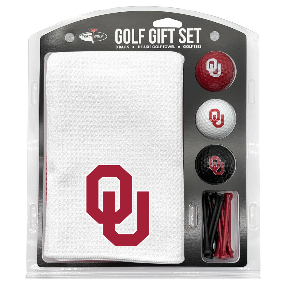 Oklahoma Sooners 16" X 40" Microfiber Towel Golf Gift Set - White| Team Golf |24425
