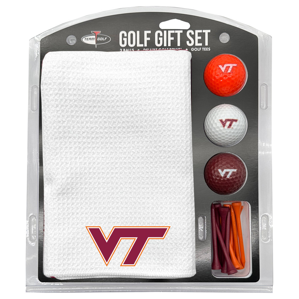 Virginia Tech Hokies 16" X 40" Microfiber Towel Golf Gift Set - White| Team Golf |25525