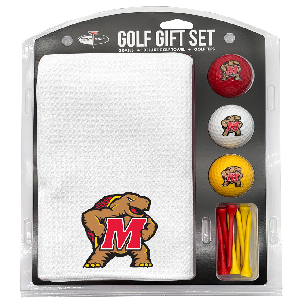 Maryland Terrapins 16" X 40" Microfiber Towel Golf Gift Set - White| Team Golf |26025