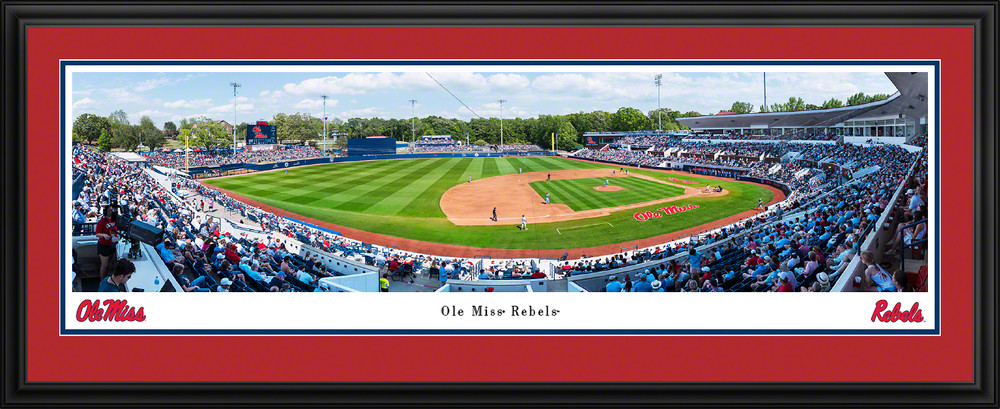 Mississippi Rebels Baseball Panoramic Photo Deluxe Matted Frame  | Blakeway | MSU9D
