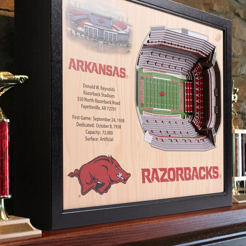 Arkansas Razorbacks 25-Layer StadiumView Wall Art |Stadium Views | 9022572