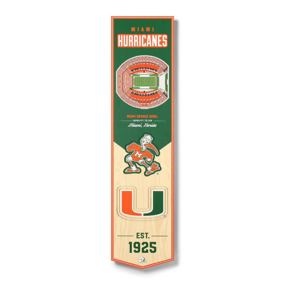 Miami Hurricanes 3D Stadium 8x32 Banner | Stadium Views | 2500584