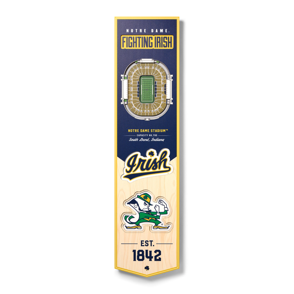 Notre Dame Fighting Irish 3D Stadium 8x32 Banner | Stadium Views | 0952114