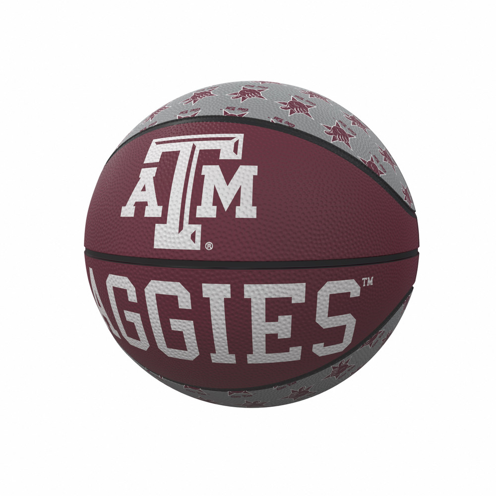 Texas A&M Aggies Repeating Logo Mini-Size Rubber Basketball| Logo Brands |LGC219-91MR-1