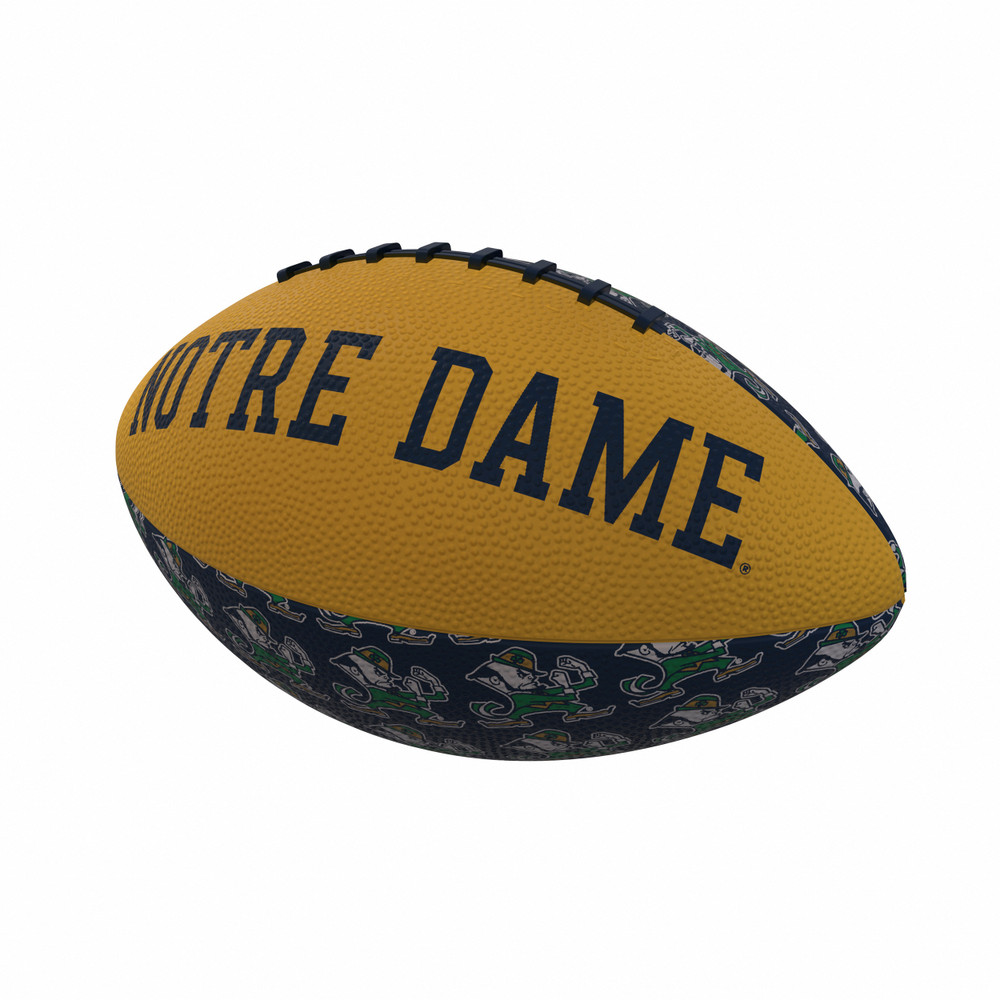 Notre Dame Fighting Irish Repeating Mini-Size Rubber Football| Logo Brands |LGC190-93MR-3