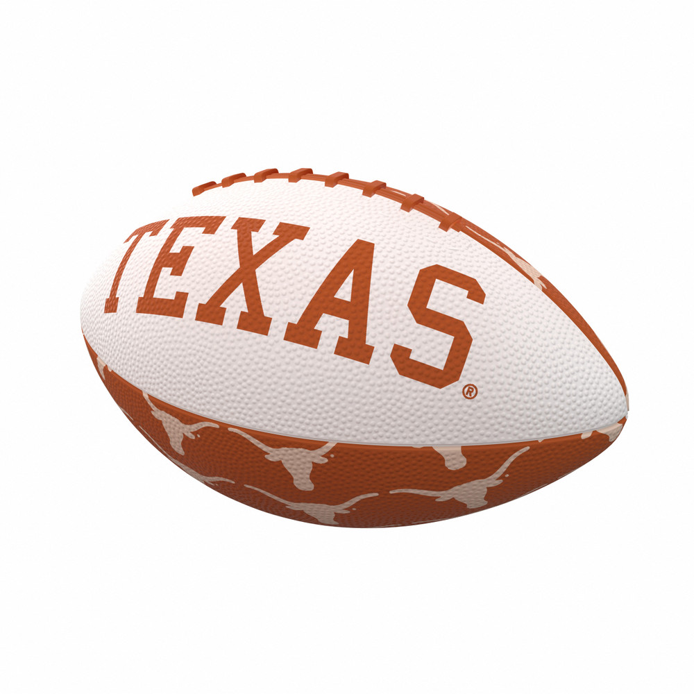 Texas Longhorns Repeating Mini-Size Rubber Football| Logo Brands |LGC218-93MR-3