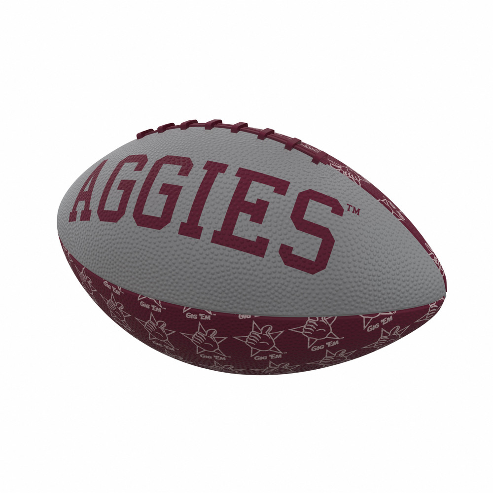 Texas A&M Aggies Repeating Mini-Size Rubber Football| Logo Brands |LGC219-93MR-3