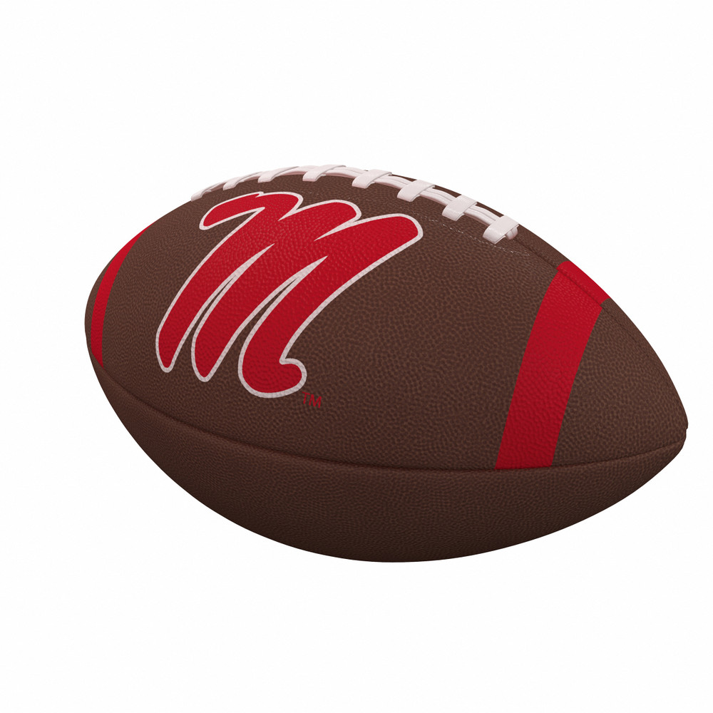 Mississippi Rebels Team Stripe Official-Size Composite Football| Logo Brands |LGC176-93FC-1