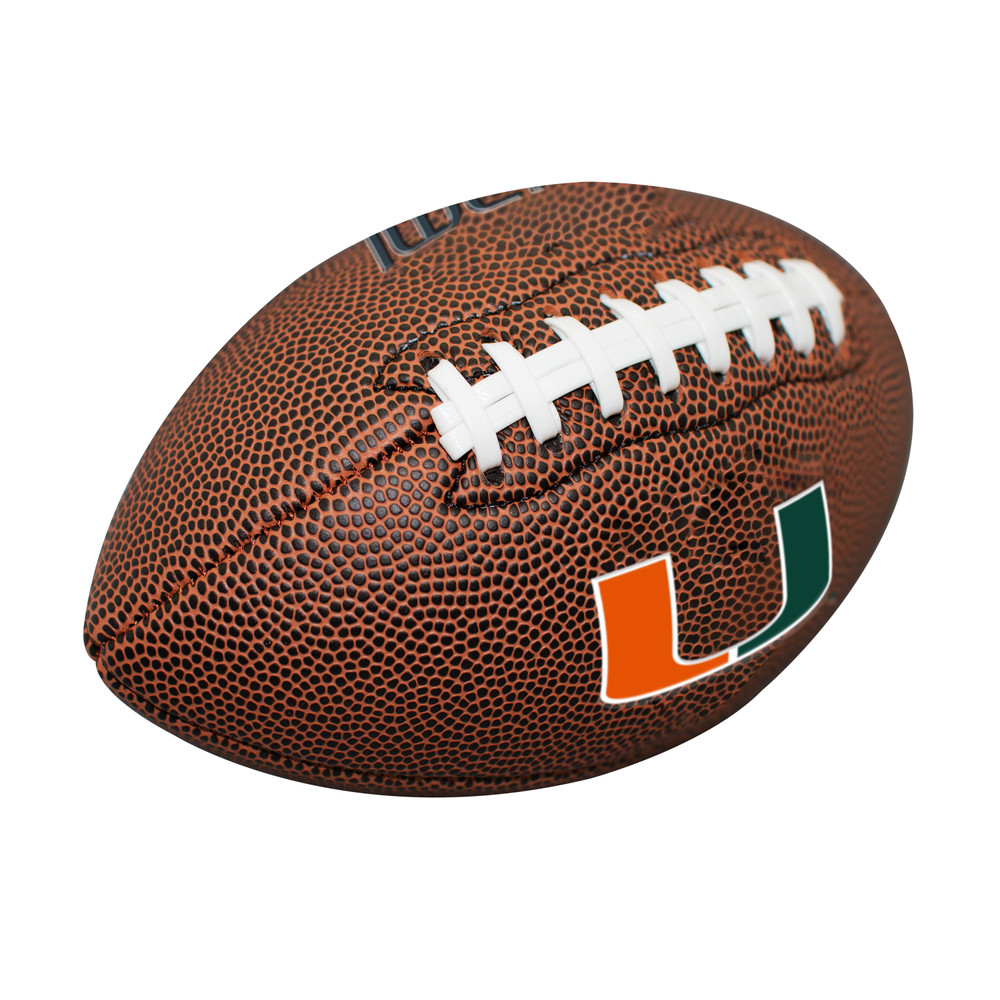 Miami Hurricanes Mini Size Composite Football| Logo Brands |LGC169-93MC-1