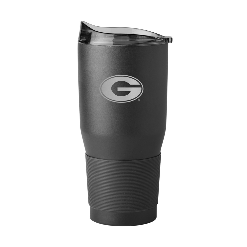 Georgia Bulldogs 30oz Etch Powder Coat Tumbler| Logo Brands |LGC142-S30PT-BLK-9