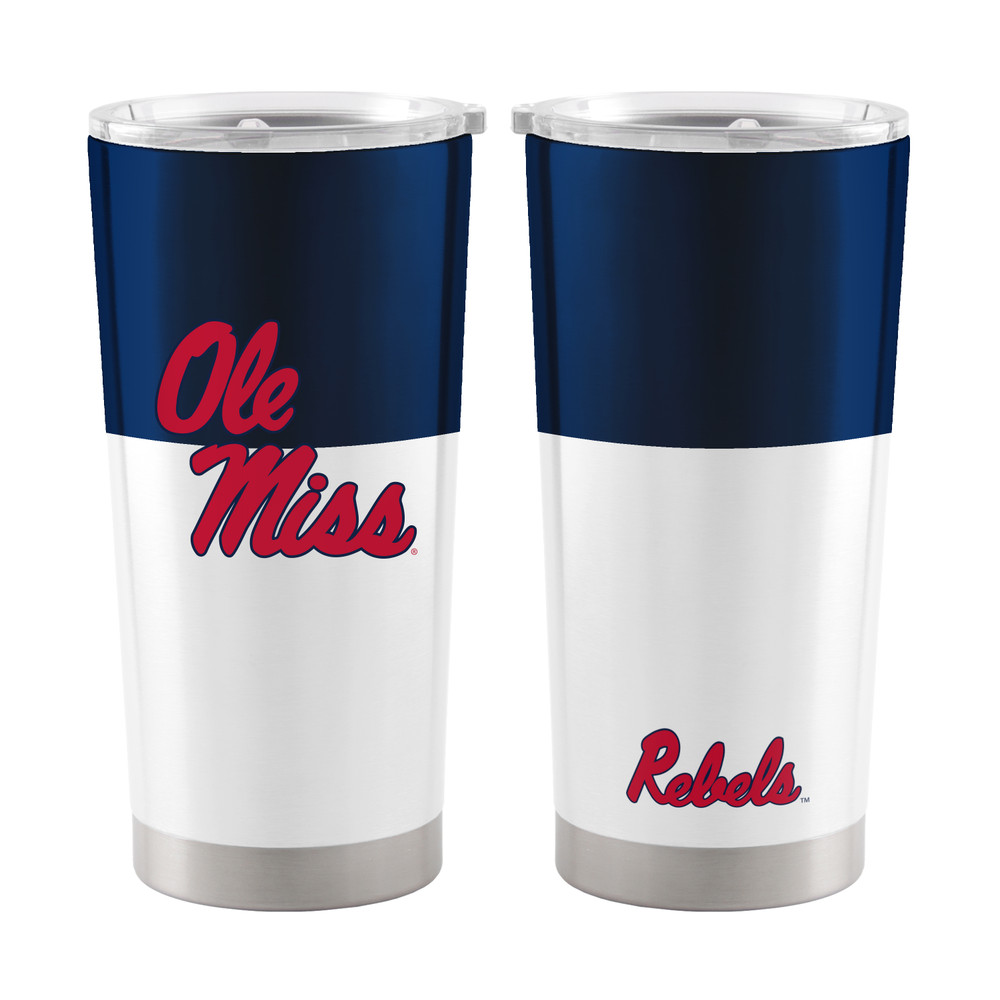 Mississippi Rebels Colorblock 20oz Stainless Steel Tumbler| Logo Brands |LGC176-S20T-11