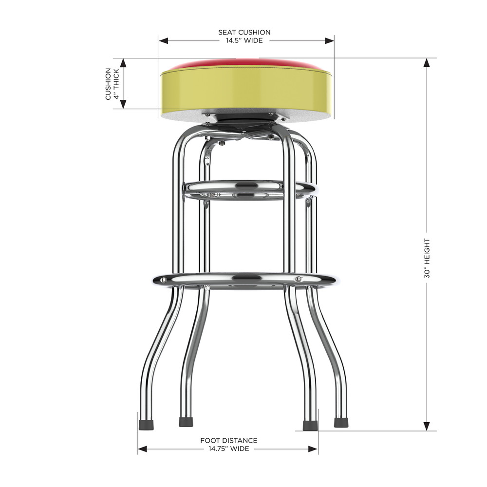 Iowa State Cyclones Chrome Bar Stool| Imperial |IMP680-3024