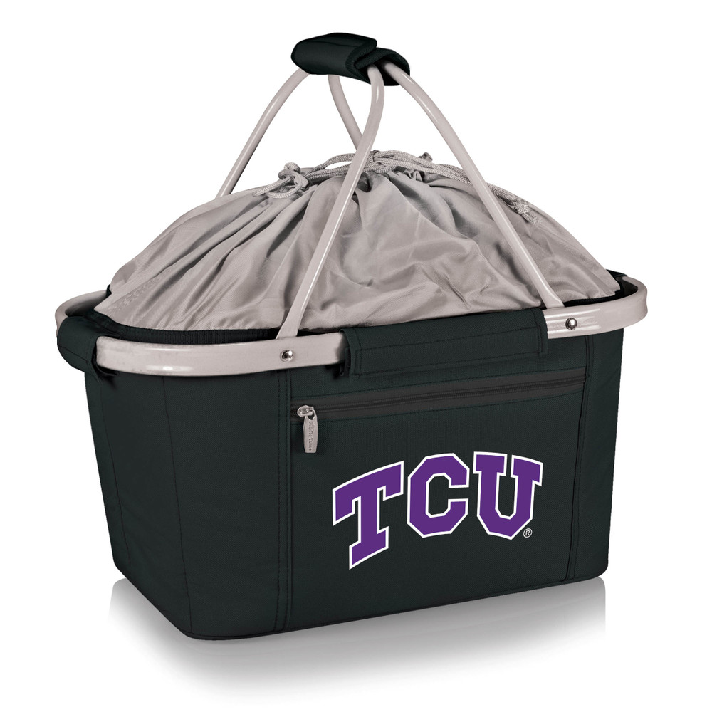 TCU Horned Frogs Metro Basket Collapsible Cooler Tote | Picnic Time | 645-00-175-844-0