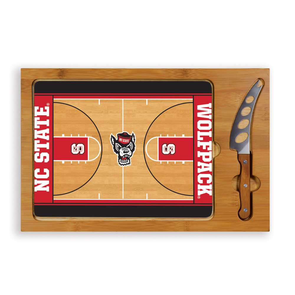 NC State Wolfpack Icon Glass Top Cutting Board & Knife Set | Picnic Time | 910-00-505-425-0