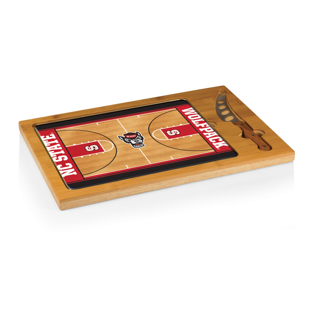 NC State Wolfpack Icon Glass Top Cutting Board & Knife Set | Picnic Time | 910-00-505-425-0