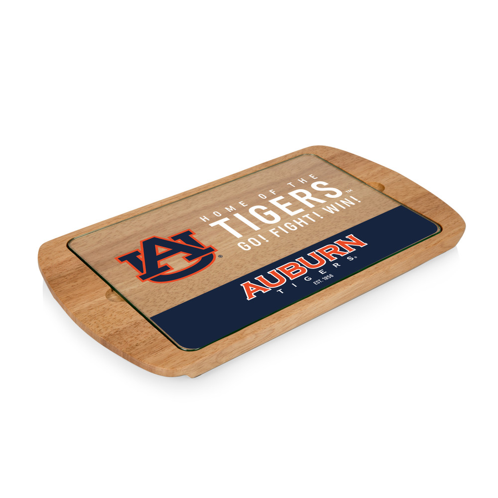Auburn Tigers Billboard Glass Top Serving Tray | Picnic Time | 911-01-505-044-0