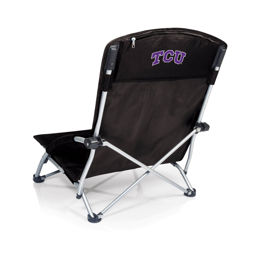 TCU Horned Frogs Tranquility Beach Chair with Carry Bag | Picnic Time | 792-00-175-844-0