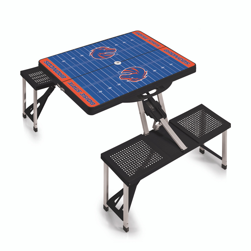 Boise State Broncos Picnic Table Portable Folding Table with Seats | Picnic Time | 811-00-175-705-0