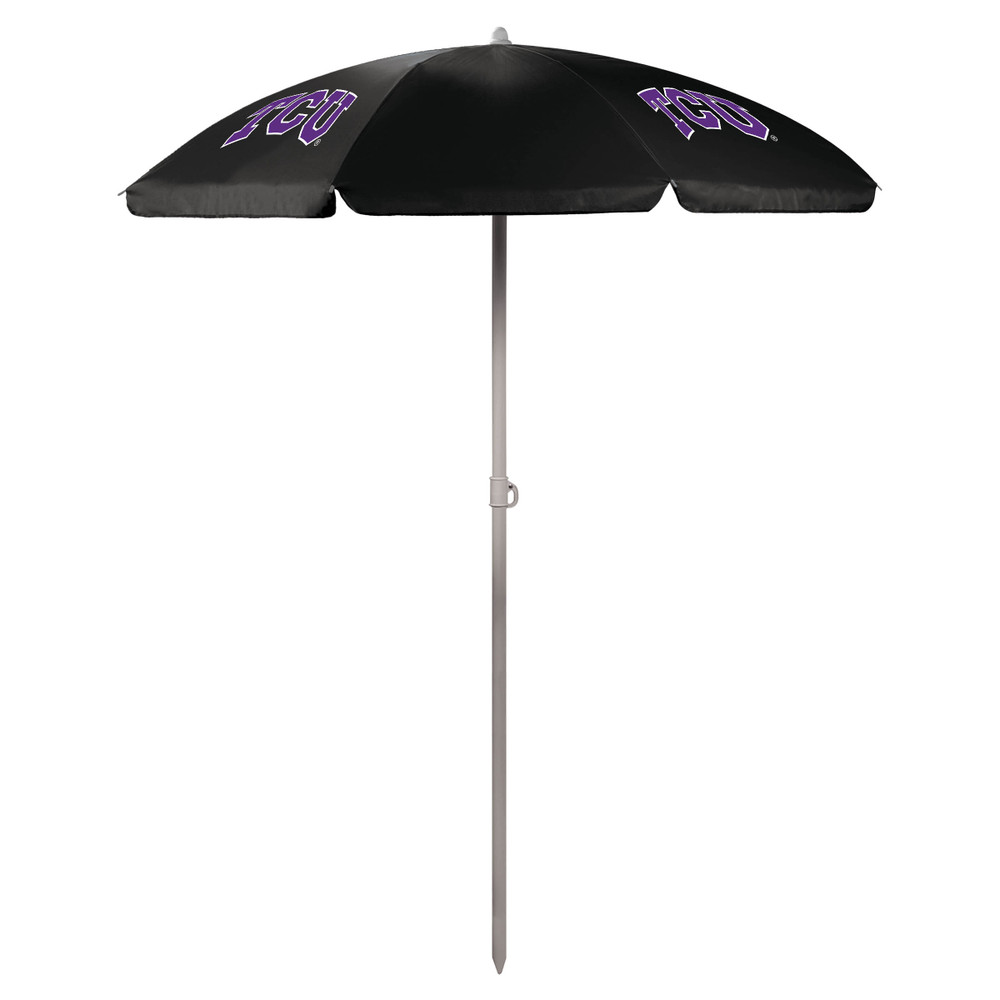 TCU Horned Frogs 5.5 Ft. Portable Beach Umbrella | Picnic Time | 822-00-179-844-0