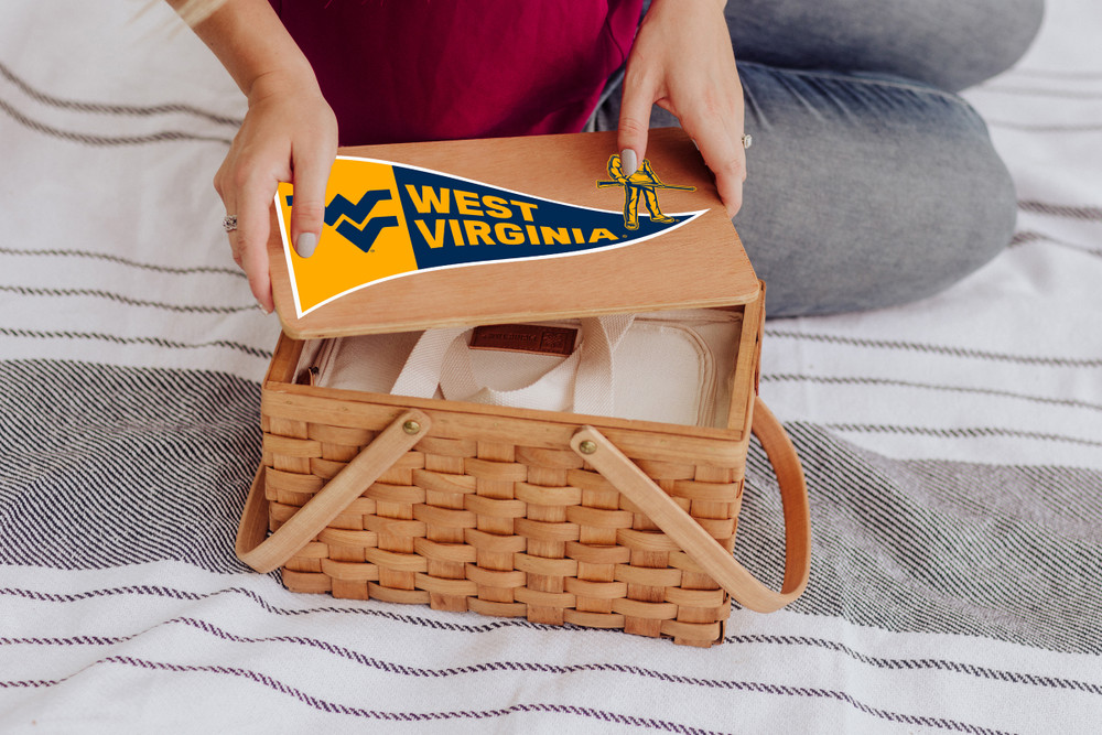 West Virginia Mountaineers Poppy Personal Picnic Basket | Picnic Time | 124-00-299-834-0
