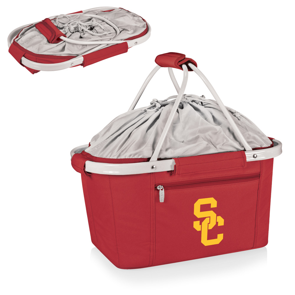 USC Trojans Metro Basket Collapsible Cooler Tote | Picnic Time | 645-00-100-094-0