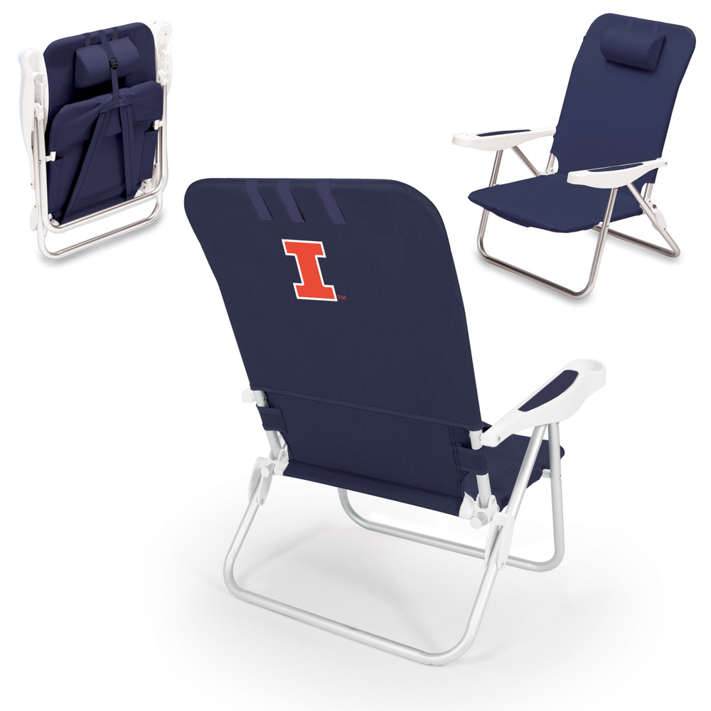 Illinois Fighting Illini Monaco Reclining Beach Backpack Chair | Picnic Time | 790-00-138-214-0