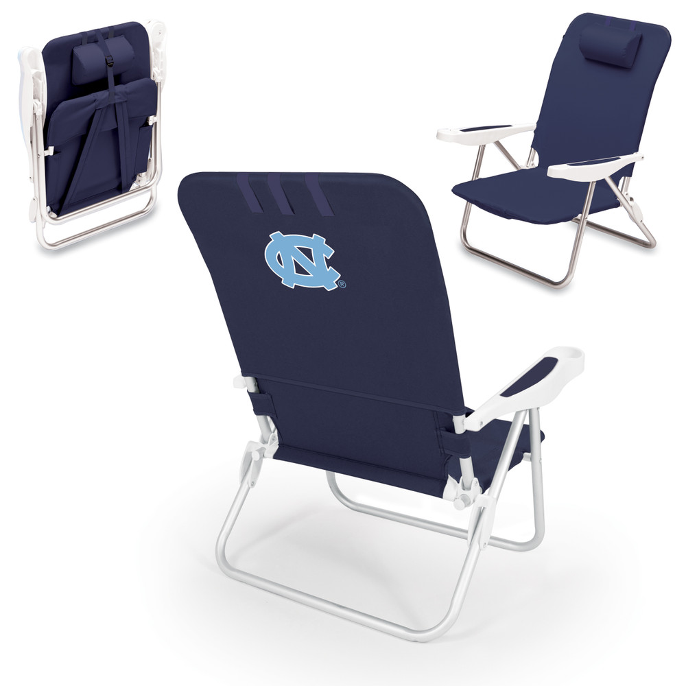 North Carolina Tar Heels Monaco Reclining Beach Backpack Chair | Picnic Time | 790-00-138-414-0