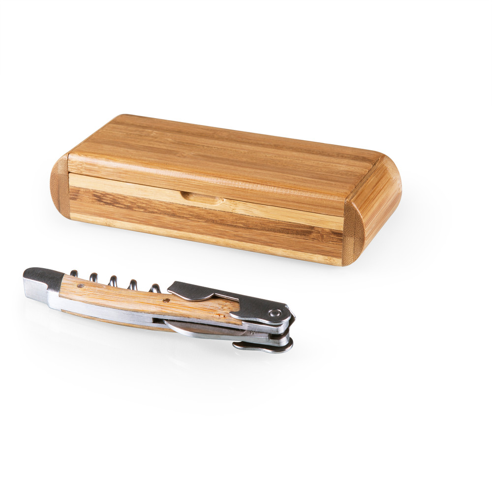 Georgia Tech Yellow Jackets Elan Deluxe Corkscrew In Bamboo Box | Picnic Time | 868-00-505-193-0