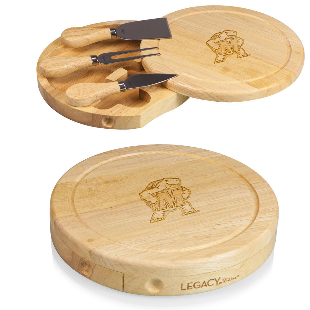 Maryland Terrapins Brie Cheese Cutting Board & Tools Set | Picnic Time | 878-00-505-313-0