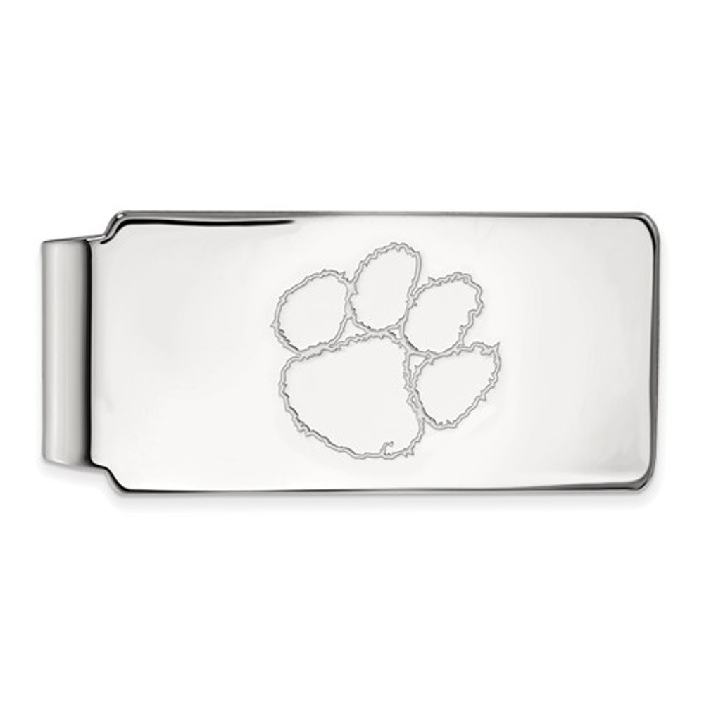 Clemson Tiger Paw Sterling Silver Money Clip | Logo Art | SS025CU