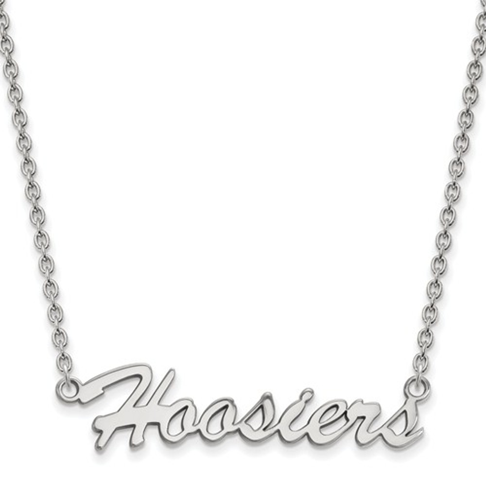 Indiana Hoosiers Script Logo Sterling Silver Necklace | Logo Art | SS065IU-18