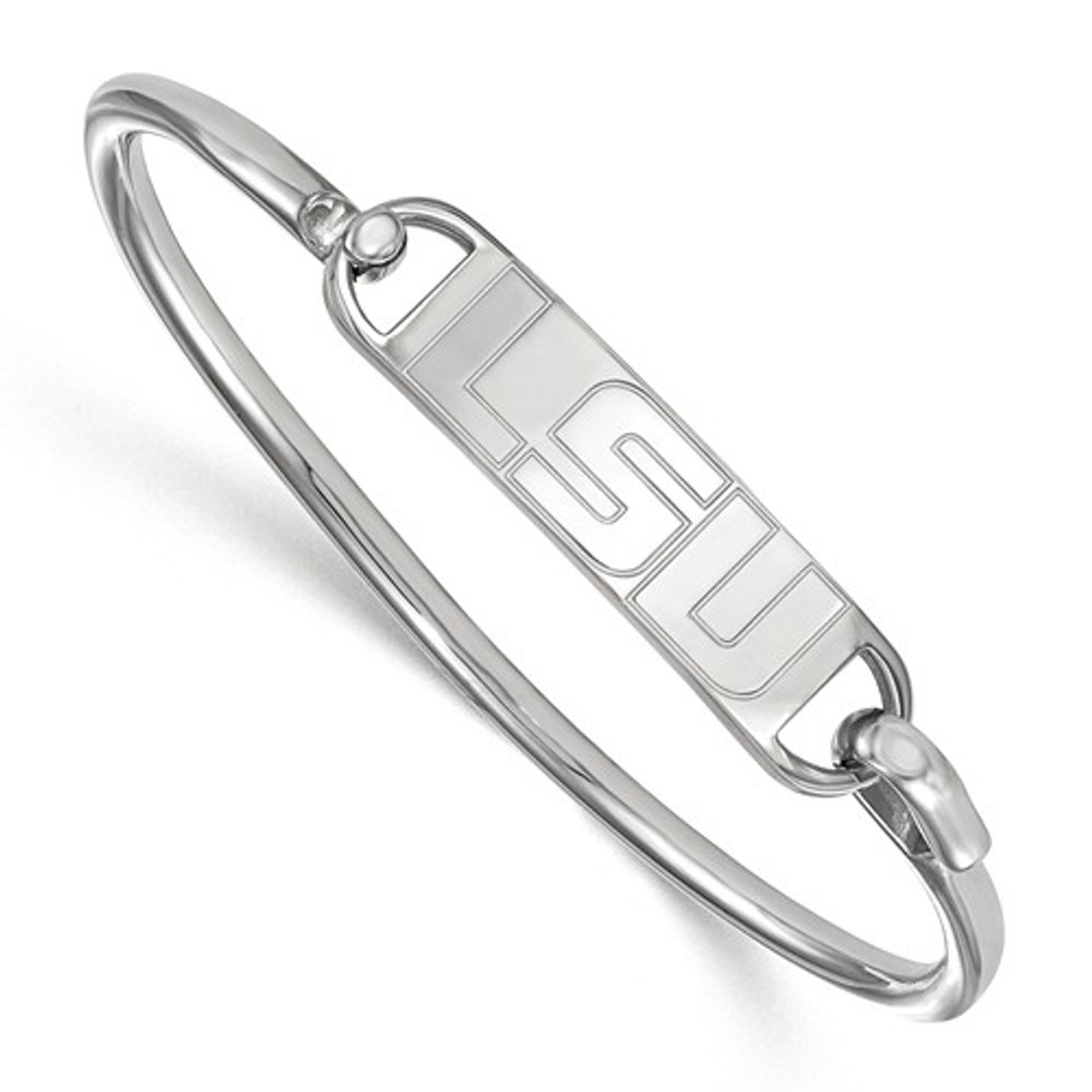 LSU Tigers Sterling Silver Bangle Bracelet | Logo Art | SS015LSU-7