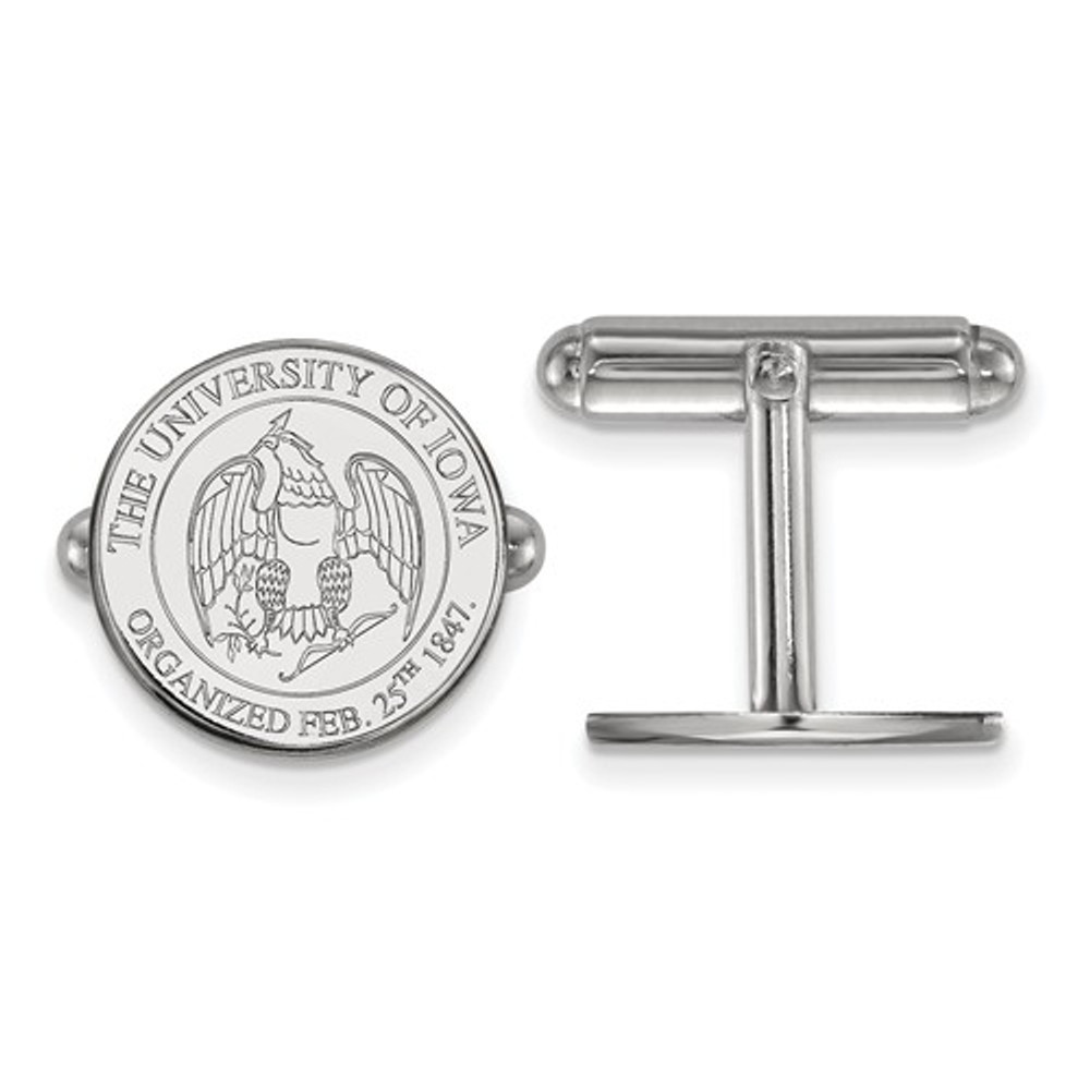 Iowa Hawkeyes Crest Sterling Silver Cufflinks | Logo Art | SS081UIA