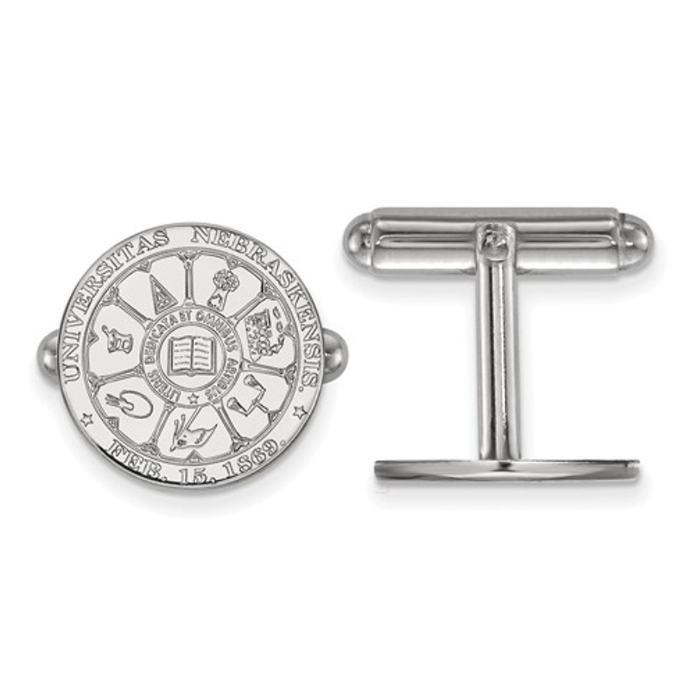 Nebraska Huskers Crest Sterling Silver Cufflinks | Logo Art | SS046UNE