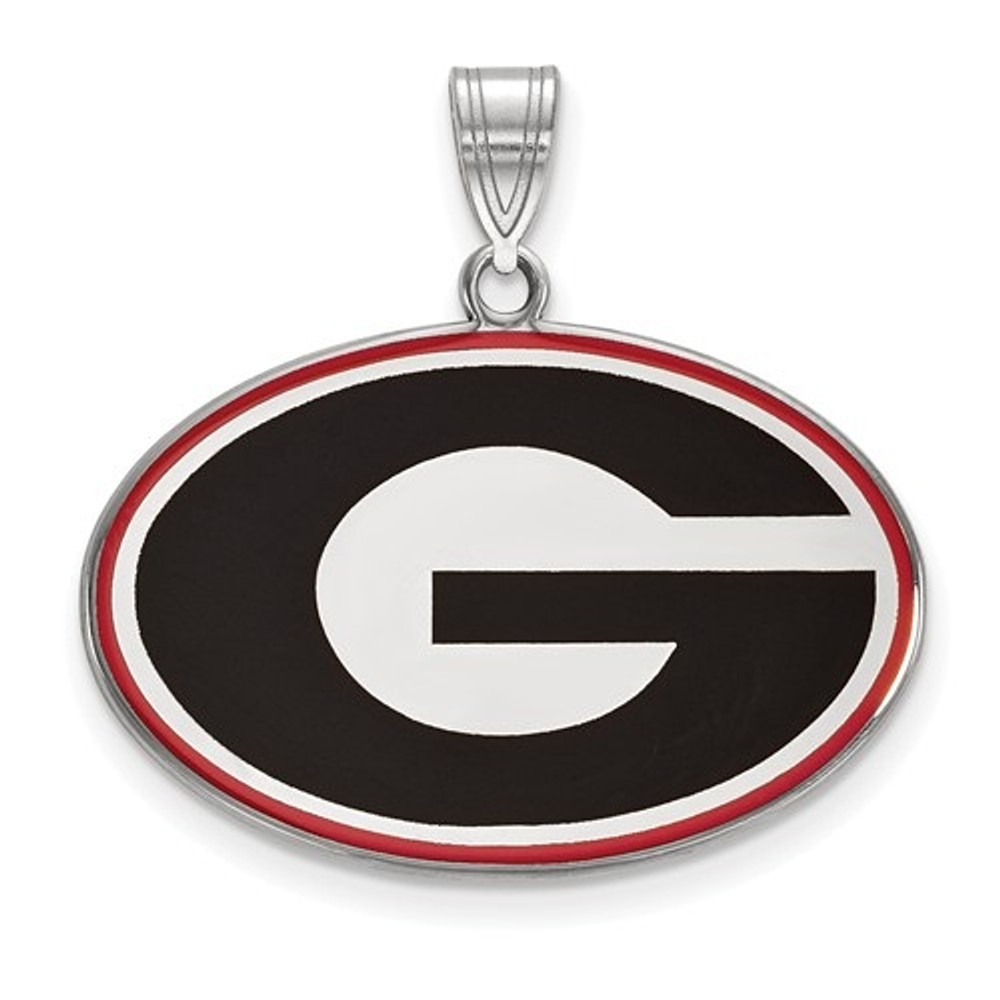 Georgia Bulldogs Sterling Silver Enamel Pendant | Logo Art | SS032UGA