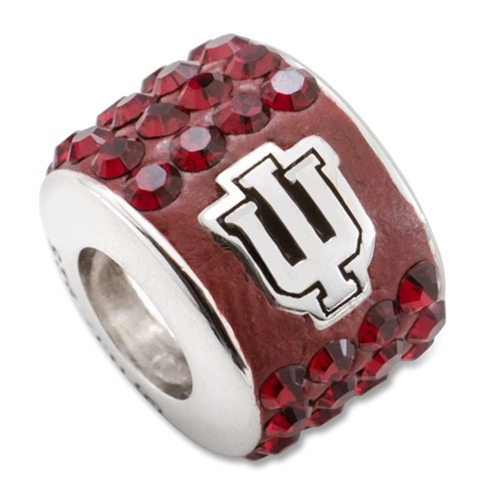 Indiana Hoosiers Sterling Silver Bracelet Bead Charm | Logo Art | IU070CHM-SS