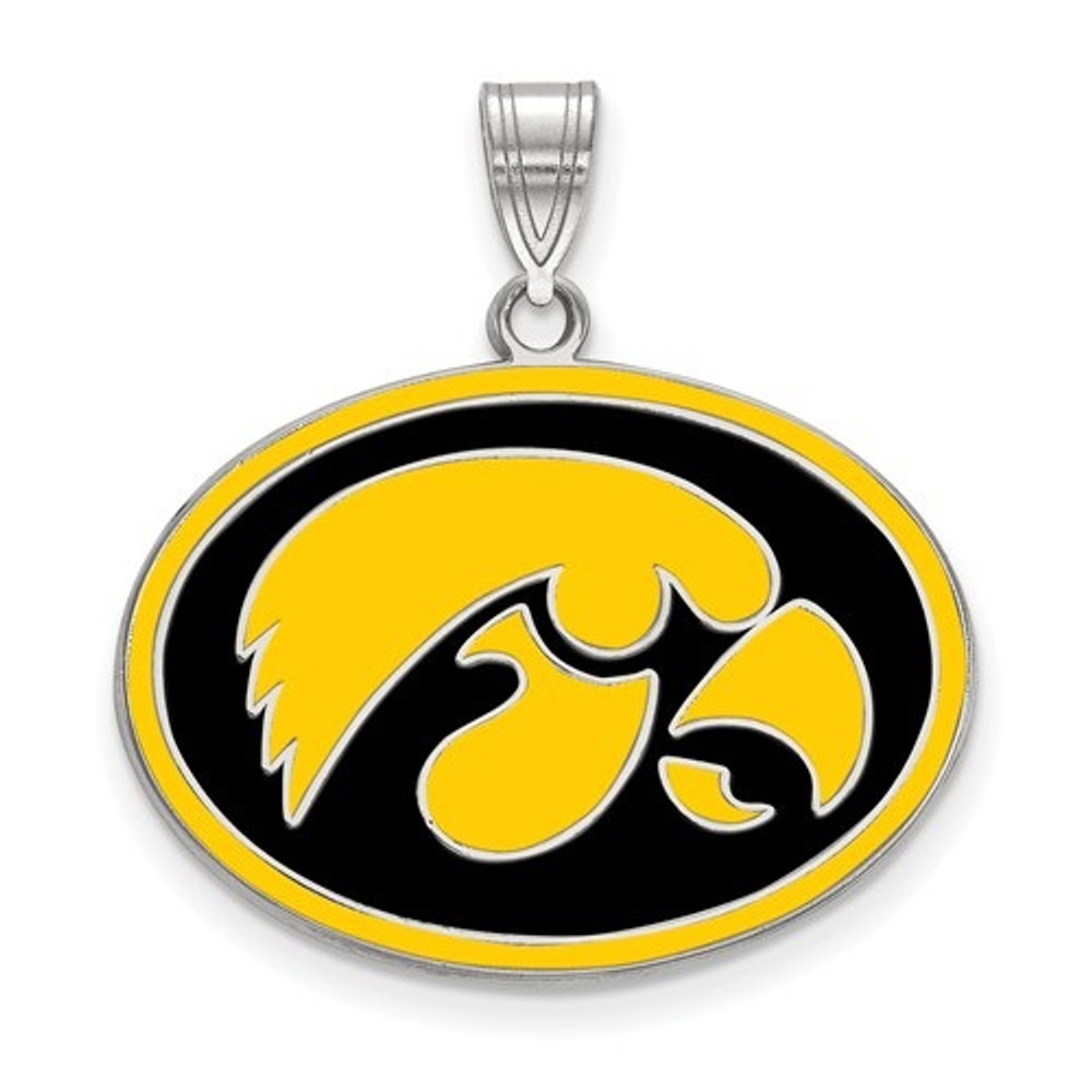 Iowa Hawkeyes Sterling Silver Enamel Pendant | Logo Art | LGASS505UIA