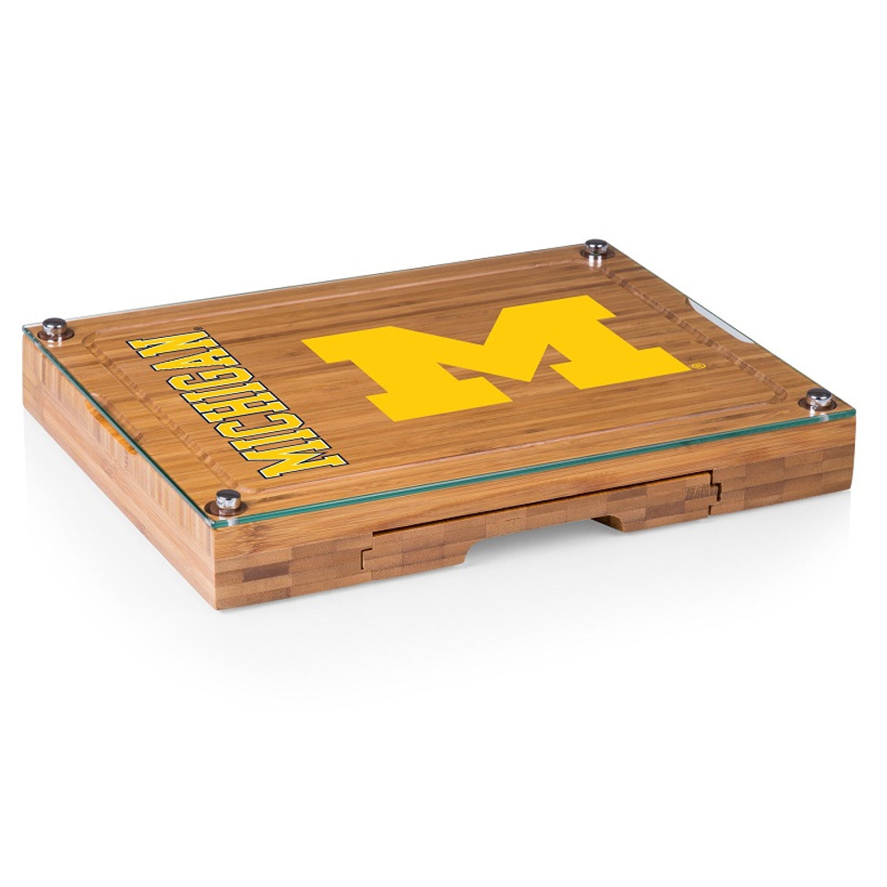 Michigan Wolverines Concerto Bamboo Cutting Board | Picnic Time | 919-00-505-344-0