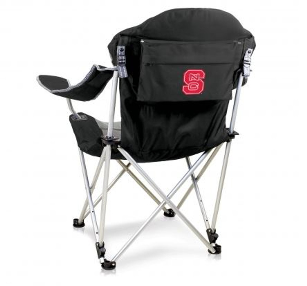 NC State Wolfpack Reclining Camp Chair - Black | Picnic Time | 803-00-175-424-0