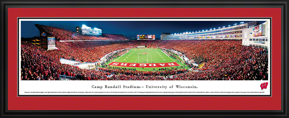 Wisconsin Badgers Panoramic Photo Deluxe Matted Frame - End Zone | Blakeway | UWI4D