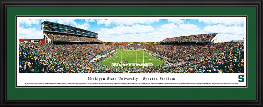 Michigan State Spartans Panoramic Photo Deluxe Matted Frame - End Zone | Blakeway | MSU3D